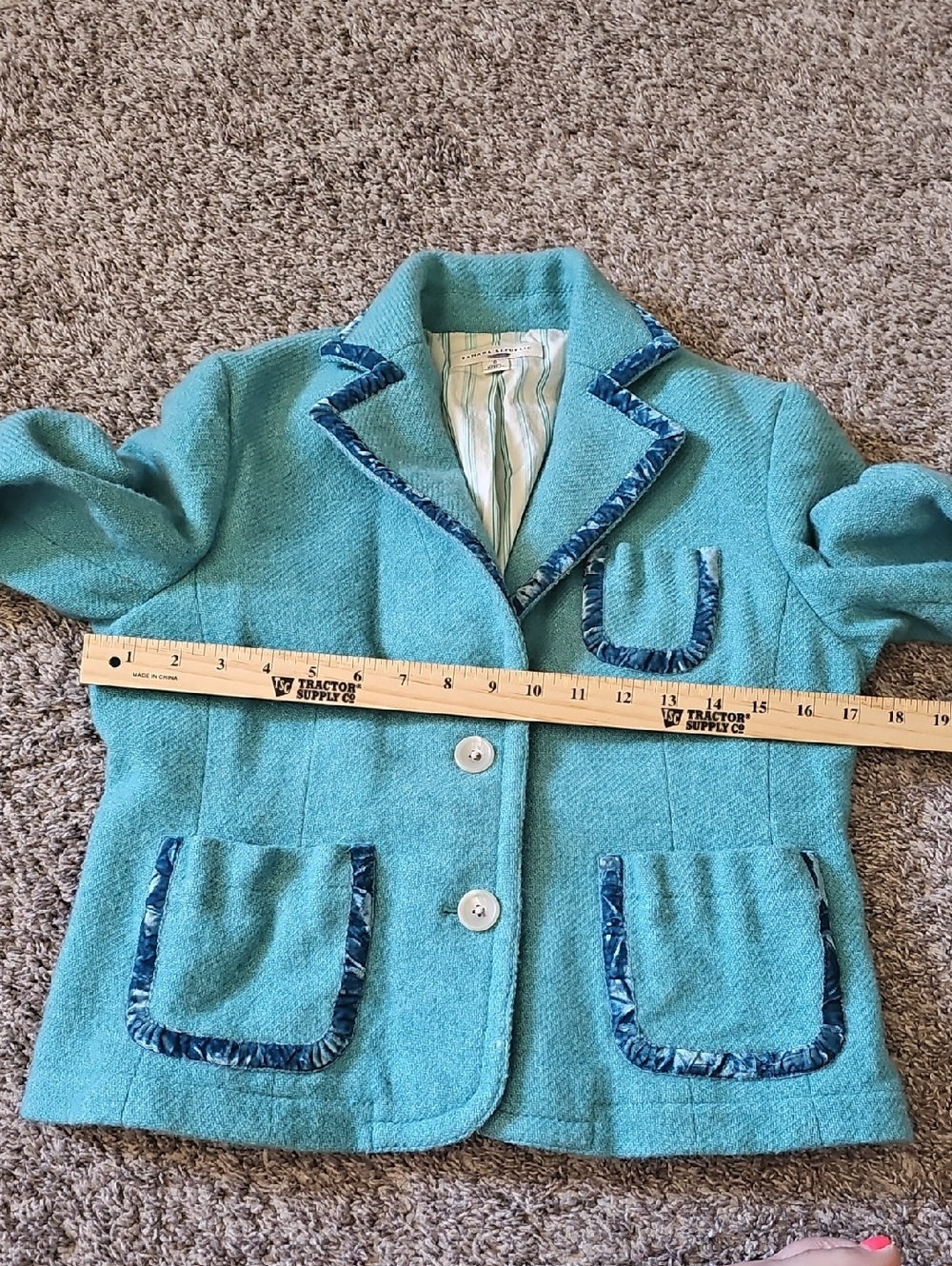 STUNNING VINTAGE BANANA REPUBLIC WOOL VELVET TRIM BLAZER - Picture 2 of 8